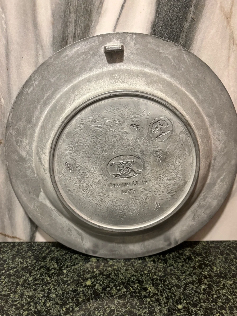 The Great American Revolution 1776 Decorative Pewter Plate with Flag Scene
